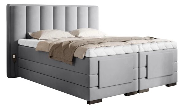 Zltahala.sk Kontinentálna posteľ VENETA boxspring s elektrickým polohovaním 200X180, šedá (Sola 04)