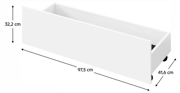 KONDELA 2 kusy, zásuvný kontajner pod posteľ, biela, MIDEA