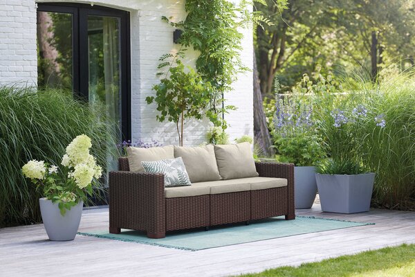 Záhradná pohovka FLORIDA 3 seater | hnedá