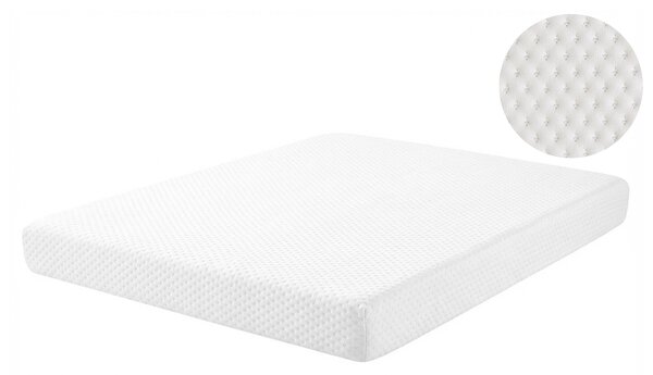 Penový matrac biely polyester 140 x 200 cm snímateľný poťah stredne tvrdý spálňa