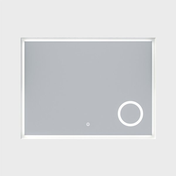 Erga Luna, LED zrkadlo 80x60cm s kozmetickým zrkadlom 3x zväčšenie, 2185 lm, 6500K, predné/zadné osvetlenie, ERG-V01-124-8060-00