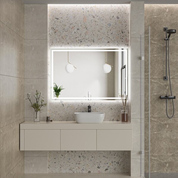 Erga Harper, LED zrkadlo 120x80cm, 3105 lm, 6500K, predné/zadné osvetlenie, ERG-V01-113-1280-00