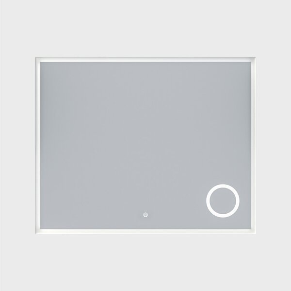 Erga Luna, LED zrkadlo 100x80cm s kozmetickým zrkadlom 3x zväčšenie, 2760 lm, 6500K, predné/zadné osvetlenie, ERG-V01-124-1080-00