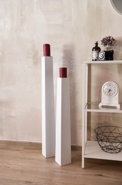 Váza OBELISK, sklolaminát, výška 80 cm, biely