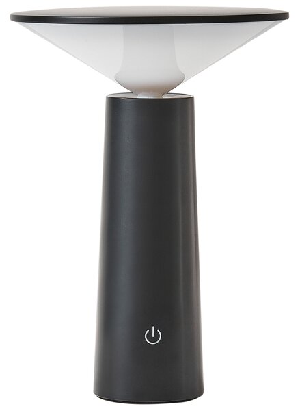 Stolná lampa čierna železo s dotykovým vypínačom nabíjanie cez USB kábel bezdrôtová moderný štýl interiér exteriér