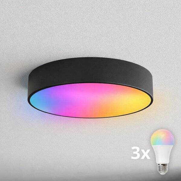 BRILAGI - LED RGBW stmievateľné kúpeľňové stropné svietidlo CLARE 3xE27/12W/230V IP54 čierna