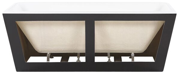 Vaňa čierna sanitárny akrylát 170 x 80 cm oválna pre jednu osobu minimalistický dizajn