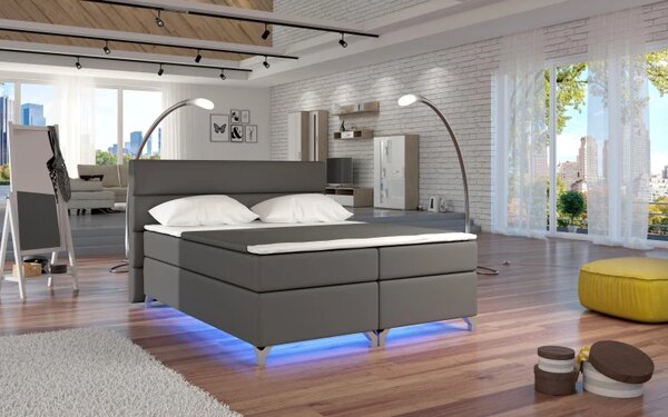 Zltahala.sk Posteľ Boxspring Amadeus 200x180, šedá (koženka - bao 10)