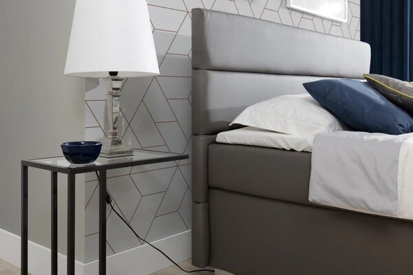 Zltahala.sk Posteľ Boxspring Amadeus 200x180, tm. hnedá (koženka - bao 12)