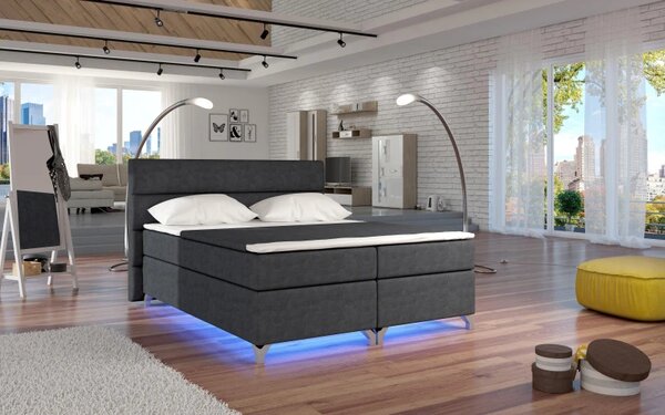Zltahala.sk Posteľ Boxspring Amadeus 200x180, šedá (látka - bao 04)