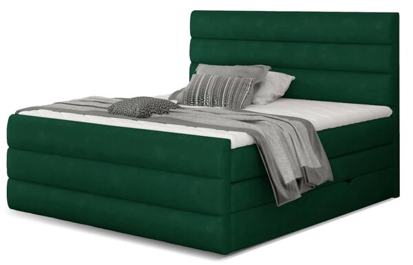 Zltahala.sk Kontinentálna boxspring posteľ Carmen, zelená 160x200cm (Kronos 19/ Cand 05)