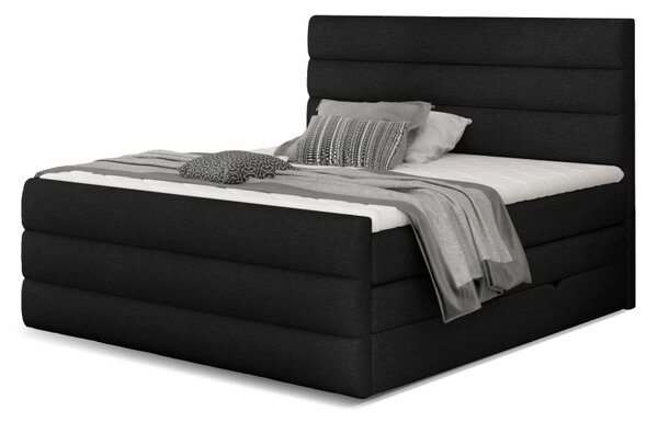 Zltahala.sk Kontinentálna boxspring posteľ Carmen, čierna 160x200cm (sawana 14/ Cand 10)