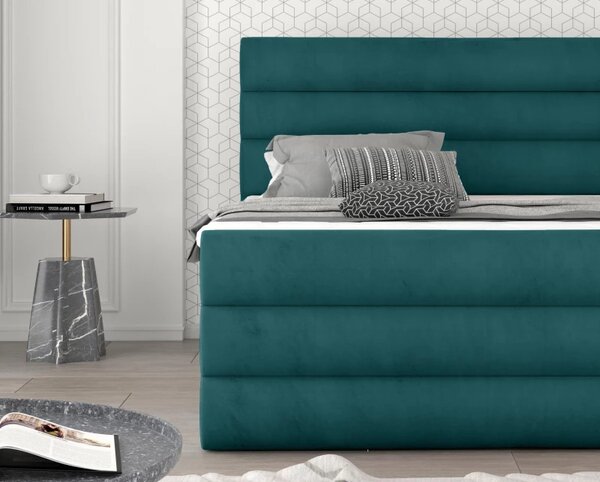 Zltahala.sk Kontinentálna boxspring posteľ Carmen, zelená 160x200cm (Kronos 19/ Cand 05)