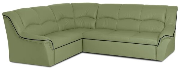 Zltahala.sk Kožená rohová sedacia súprava DUBAJ LUX XL II, ľavá, pistáciová (K-57)_čierna (K-70)