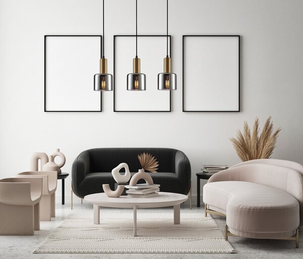 Italux PND-65342-3-BRO+SG závesné stropné svietidlo Santia E27
