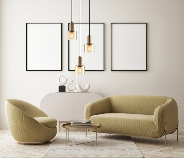 Italux PND-65342-3A-BRO+AMB závesné stropné svietidlo Santia E27