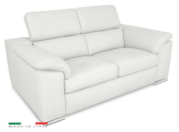 Zltahala.sk Moderná kožená pohovka LOREN II (2P), biela (madras - 122 white)