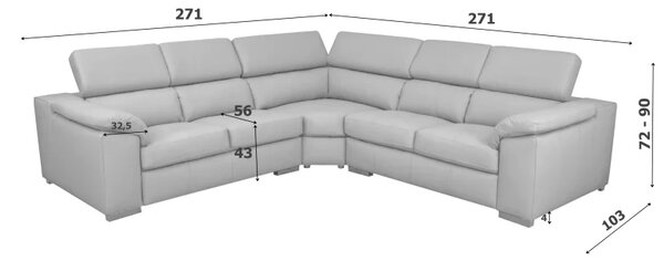 Zltahala.sk Kožená rohová sedacia súprava LOREN II XL, biela (madras - 122 white)
