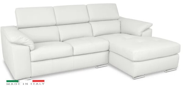 Zltahala.sk Kožená rohová sedacia súprava LOREN II, pravá, biela (madras - 122 white)
