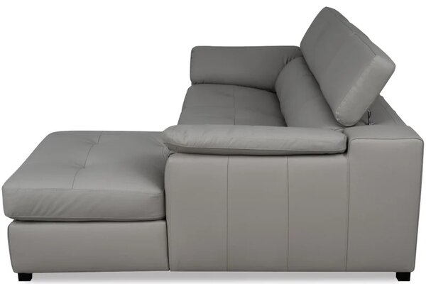 Zltahala.sk Kožená rohová sedacia súprava LOREN II, pravá, sivá (madras - 128 grey)