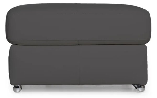 Zltahala.sk Kožený taburet LOREN II, sivá (madras - 128 grey)