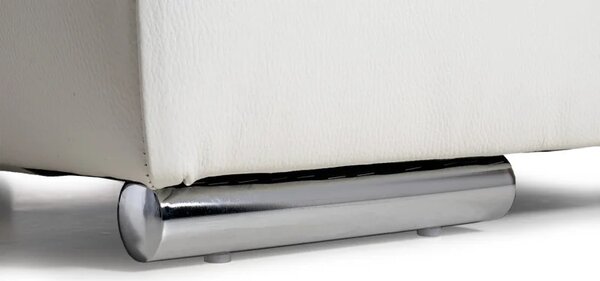 Zltahala.sk Kožený taburet LOREN II, biela (madras - 122 white)