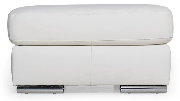 Zltahala.sk Kožený taburet LOREN II, biela (madras - 122 white)