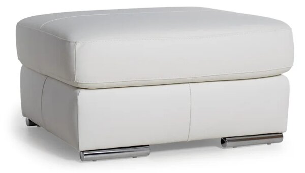 Zltahala.sk Kožený taburet LOREN II, biela (madras - 122 white)