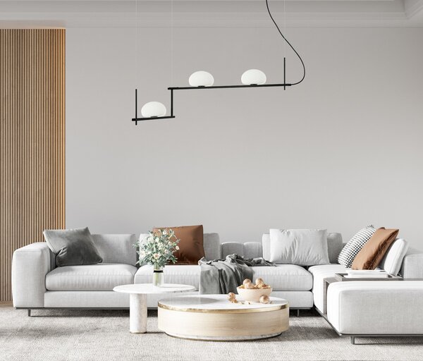 Italux PND-357783-BK+W závesné stropné svietidlo Kernio | 3x25W G9