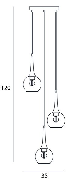 Italux PND-42361-3A-BRO-AMB závesné stropné svietidlo Favera | 3x40W E27