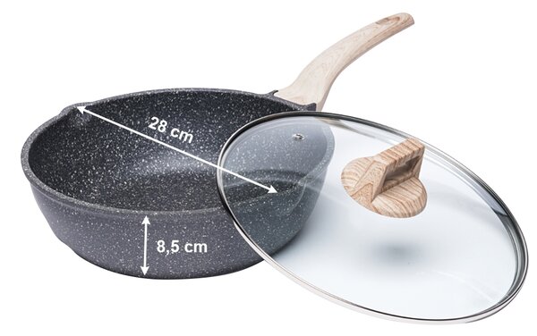 Hliníková panvica s nepriľnavým povrchom Karote 20 cm - sivá / mramor