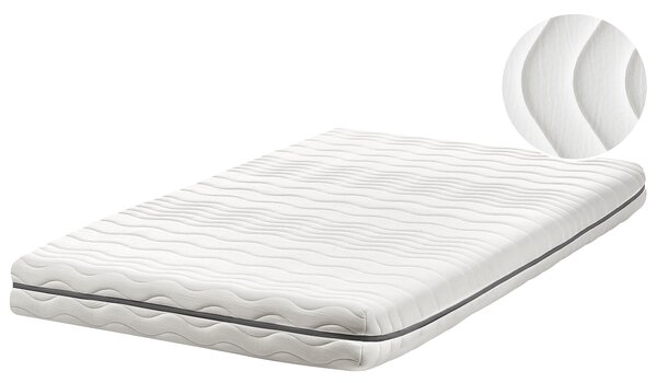 Matrac z pamäťovej peny biely so sivou polyester 120 x 200 cm na jednolôžkovú posteľ so snímateľným poťahom