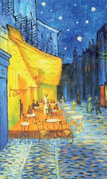 Vliesové fototapety, rozmer 150 cm x 250 cm, terasa kaviarne v noci - Vincent Van Gogh, DIMEX MS-2-0251