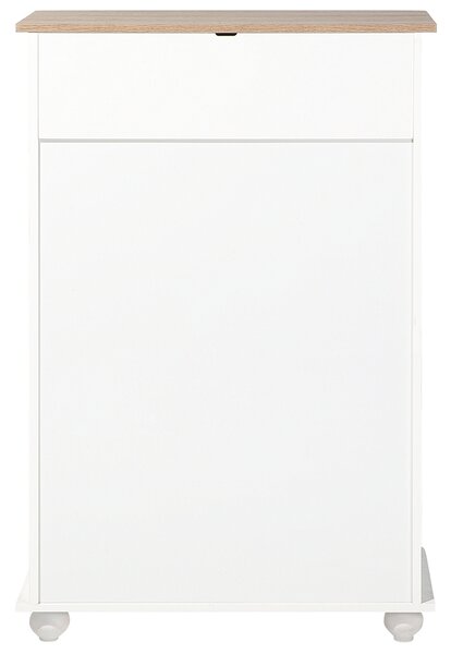 Komoda biela drevotrieska drevo hliník melamínový povrch 117 x 76 x 39 cm úložný priestor 5 zásuviek rustikálny štýl obývačka spálňa