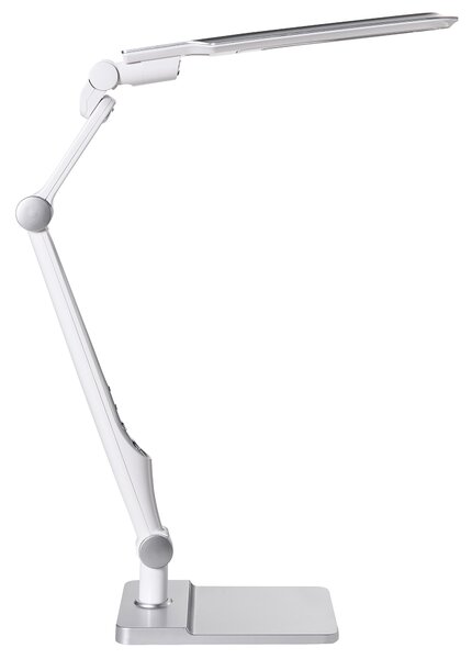 Stolná LED lampa strieborná syntetický materiál 3 režimy teploty svetla so stmievačom dotyková nastaviteľná otočné tienidlo kancelária