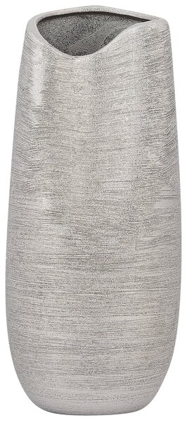 Dekoratívna stolná váza strieborná kameninová 32 cm glamour dizajn bytové doplnky