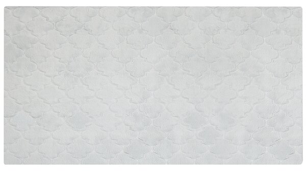 Koberec z umelej zajačej kožušiny svetlosivý 80 x 150 cm umelá polyesterová kožušina mäkký huňatý so vzorom a vysokým vlasom