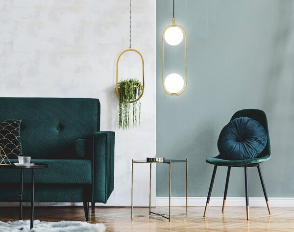 Mosadzný závesný luster Cordel pre žiarovku 2x G9 – LED lustre a svietidlá > Kolekcie svietidiel > Kolekcia svietidiel CORDEL