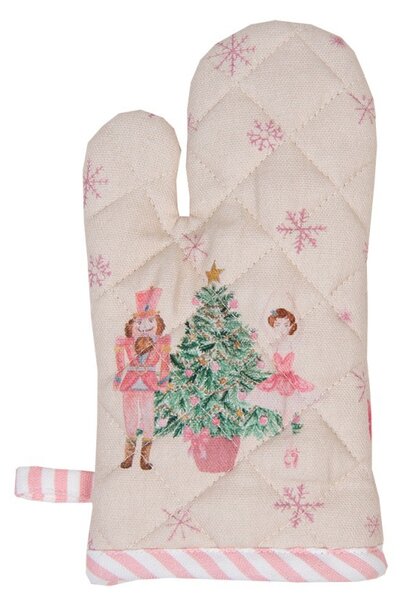 Béžová detská chňapka - rukavice s Luskáčikom a baletkou Pastel Nutcracker - 12*21 cm - Clayre & Eef