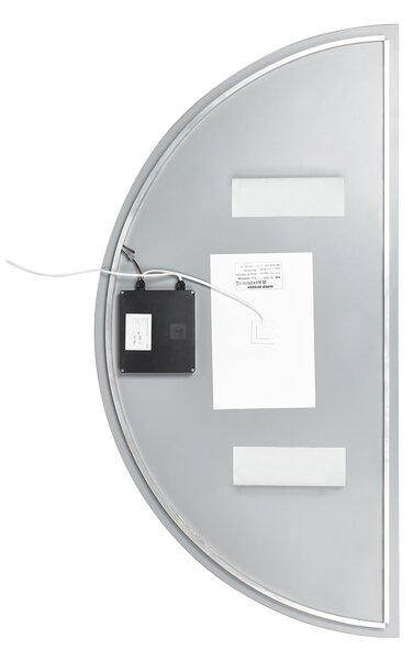 Závesné LED zrkadlo 50 x 100 cm polkruhové moderné kúpeľňové zrkadlo na stenu make-up spálňa kúpeľňa