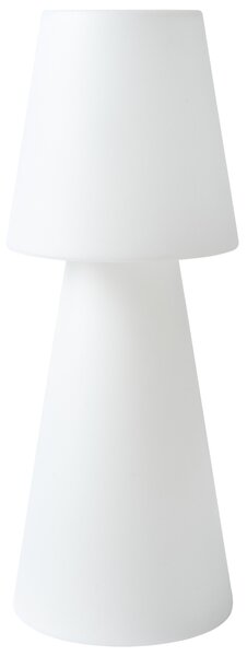 Vonkajšia stojaca LED lampa biela syntetický materiál IP54 vodoodolné s diaľkovým ovládaním záhradné osvetlenie