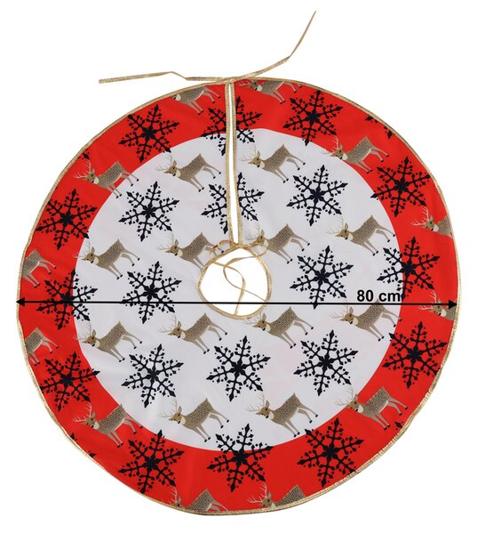 Podložka pod vianočný stromček Filomena 80 cm - červená / biela