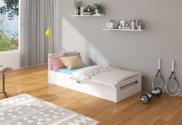 Detská posteľ NELGA + matrac, 80x180, biela