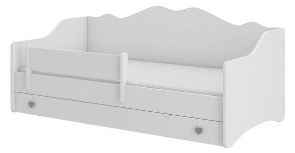 Detská posteľ MEKA D + matrac, 80x160, biela/sivá