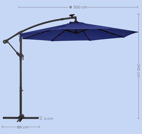 Záhradný slnečník s LED osvetlením GPU118L01