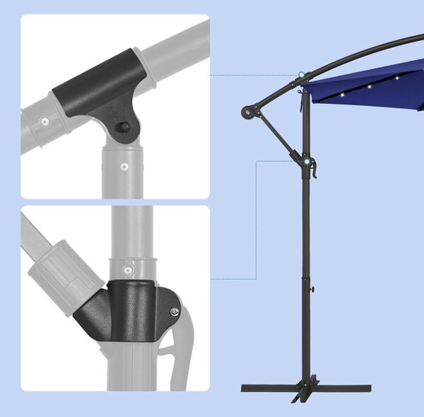 Záhradný slnečník s LED osvetlením GPU118L01