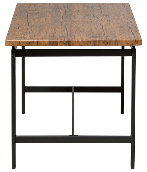 Jedálenská súprava hnedý stôl 4 stoličky 75 x 120 cm MDF stolný kovový rám priemyselný