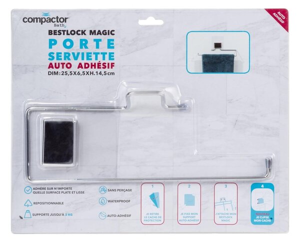 Samodržiaci kúpeľňový vešiak na uteráky Compactor Towel