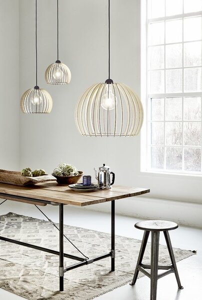 Drevený závesný luster Chino pre žiarovku E27 ø30cm – LED lustre a svietidlá > Lustre