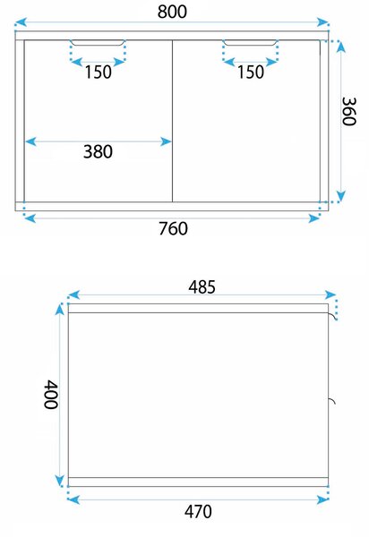 Kúpeľňová skrinka pod umývadlo Rea Core 80cm White